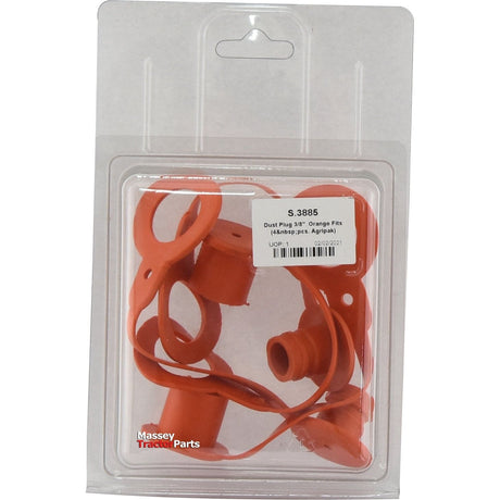 Sparex Dust Cover Set Orange PVC Fits 3/8'' Male & Female Coupling (Agripak 4&nbsp;pcs.) - S.3885 - Farming Parts