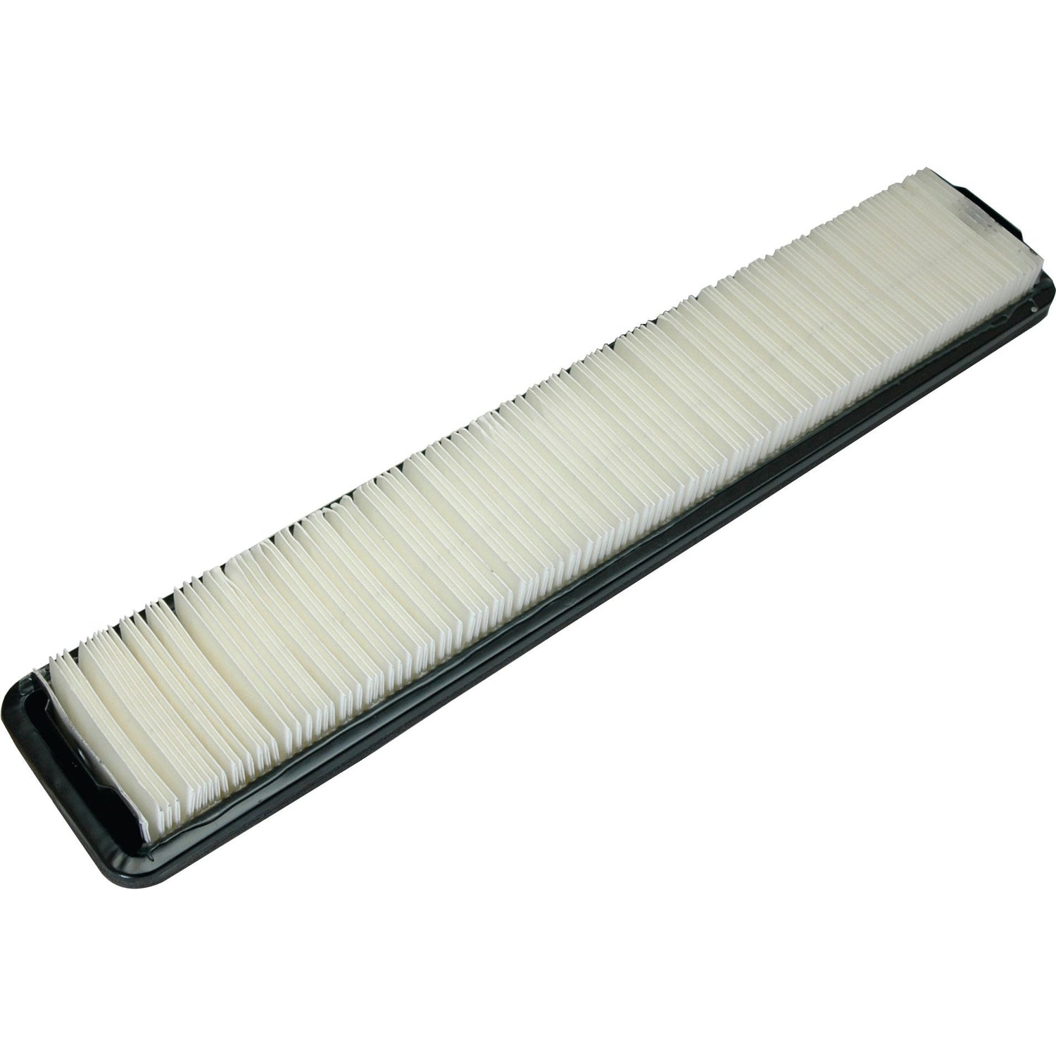 A rectangular, pleated Dust Filter by Sparex (Part No. S.105547) with white filter media and a black frame, perfect for Case IH machinery.