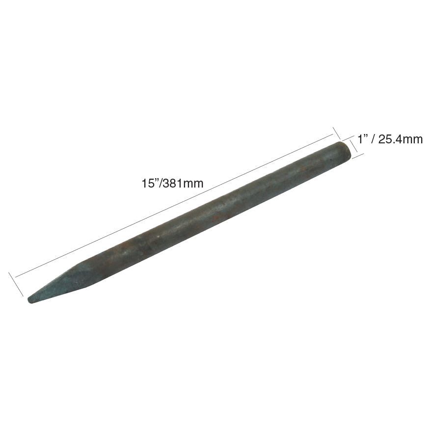 The Dutch Harrow Tooth from Sparex, measuring 15 inches (381mm) in length and 1 inch (25.4mm) in diameter, is ideal for use with Universal Tractors. Fits as: 1027627N | Sparex Part No.S.77809