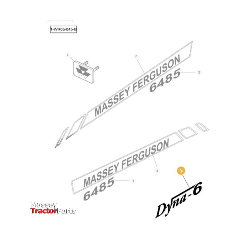 Massey Ferguson Dyna-6 Decal - 4281017M1 | OEM | Massey Ferguson parts | Decals & Emblems-Massey Ferguson-Cabin & Body Panels,Decals & Emblems,Farming Parts,Tractor Body,Tractor Parts