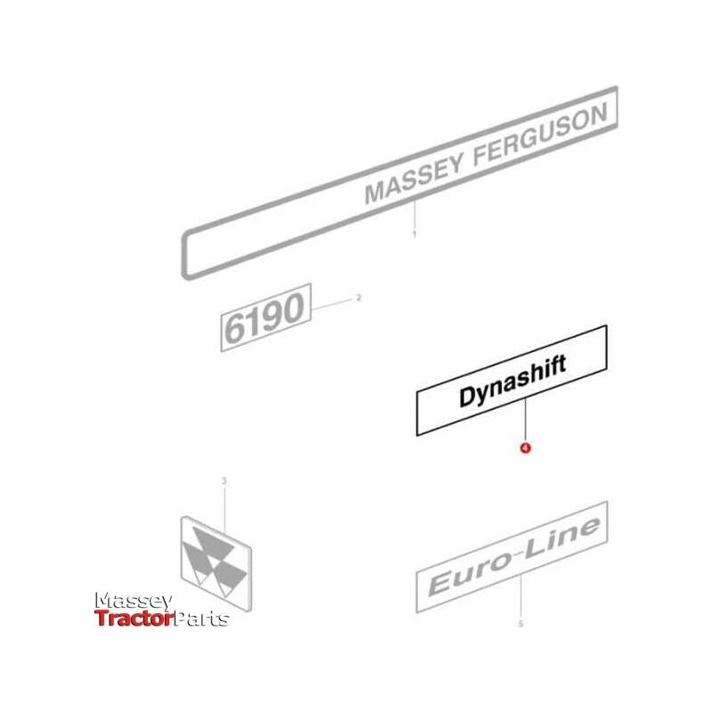 Dynashift Decal - 3618337M1 | OEM |  parts | Decals & Emblems-Massey Ferguson-Cabin & Body Panels,Decals & Emblems,Farming Parts,Tractor Body,Tractor Parts