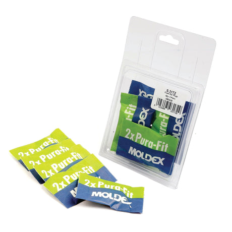 Plastic packaging containing multiple 5-pair packs of Ear Plugs (Disposable) by Sparex, with several additional disposable packs placed in front of the packaging.
