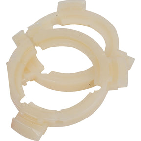 Two interlocking circular plastic rings with gear-like edges, potentially components for a mechanical or industrial application, resemble the EASYLOCK B/RINGS 2x41 (Small) by Sparex, Part No.S.56500.