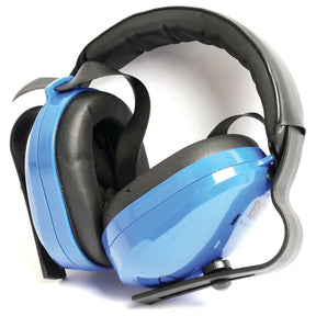 The Sparex Ear Defender (CE Marked) - Agripak, featuring blue and black noise-canceling earmuffs with a padded headband and adjustable earcups, provide optimal noise reduction.