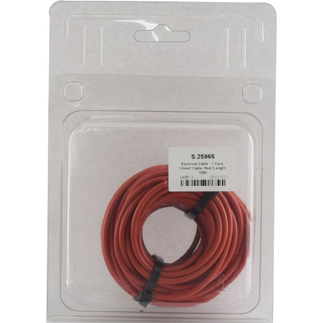 Electrical Cable - 1 Core, 1.5mm² Cable, Red (Length: 10M), (Agripak)
 - S.25965 - Farming Parts