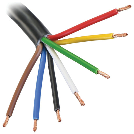 Electrical Cable - 7 Core, 0.5mm² Cable, Black (Length: 1M), ()
 - S.4819 - Farming Parts