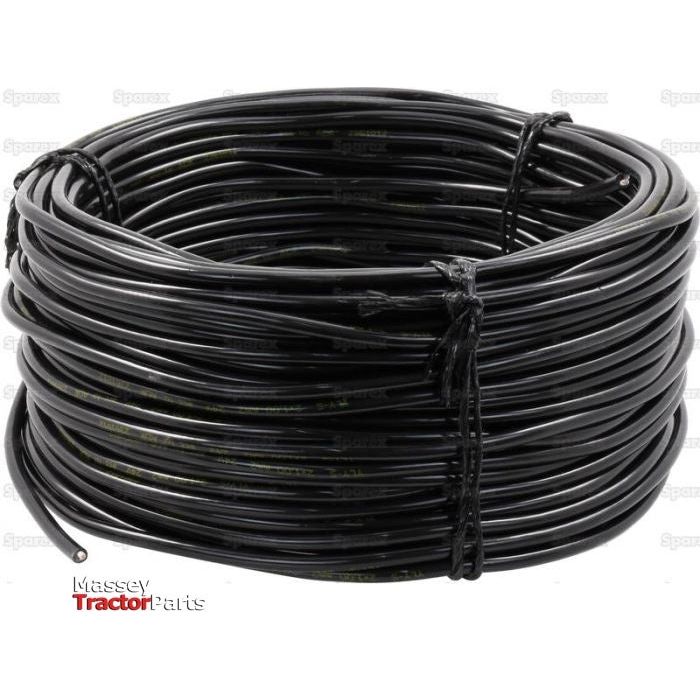 Electrical Cable - 2 Core, 1mm² Cable, Black (Length: 50M), ()
 - S.139733 - Farming Parts