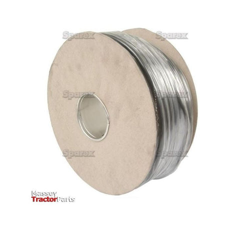 A spool of black 5-core electrical cable, 0.75mm² gauge (length: 50M), with cardboard sides is shown. The words "Sparex" and "Massey Tractor Parts" are visible on the spool, which features Sparex Part No.S.28393.