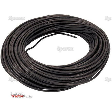 A coiled roll of Sparex 1 Core, 1.5mm² electrical cable in black, measuring 50 meters in length, set against a white background with faintly visible Sparx and Massey Tractor Parts logos.