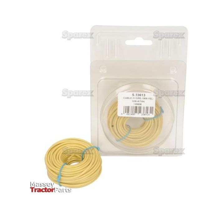 Electrical Cable - 1 Core, 1mm² Cable, Yellow (Length: 10M), (Agripak)
 - S.23613 - Farming Parts