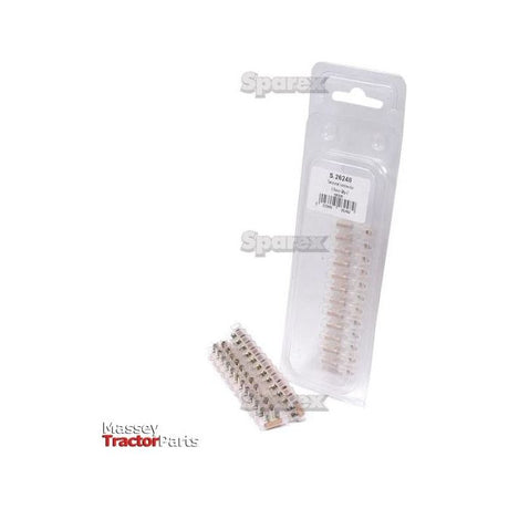 Plastic packaging containing a set of 2 copper connectors, labeled "Electrical Connector Strip 2.5mm² (Agripak 2 pcs.) – Sparex Part No. S.26248," designed for up to 2.5mm² wires, with the Sparex logo at the bottom left.