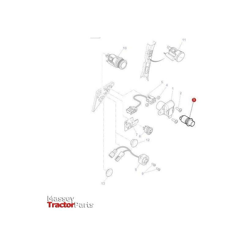 Massey Ferguson Electrical Socket - G205900900020 | OEM | Massey Ferguson parts | Wiring Harnesses-Massey Ferguson-Farming Parts,Lighting & Electrical Accessories,Plugs & Sockets,Tractor Parts,Vehicle Electrics