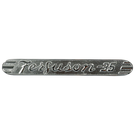 The Sparex Emblem for Ferguson - 35, Part No.S.43764, features "Ferguson - 35" engraved in a stylized font with horizontal lines on both sides, reflecting the classic Massey Ferguson design.