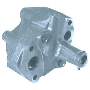 Close-up image of the Sparex Engine Oil Pump (Sparex Part No. S.42441), a metal mechanical part with multiple openings and protrusions, designed for Massey Ferguson or Perkins machines.