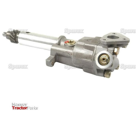 A hydraulic lift pump component for a Massey Ferguson tractor, the Sparex Engine Oil Pump (Part No. S.62133) features various fittings and housing in a metallic finish, reminiscent of the durable build seen in Ford New Holland's engine oil pumps.