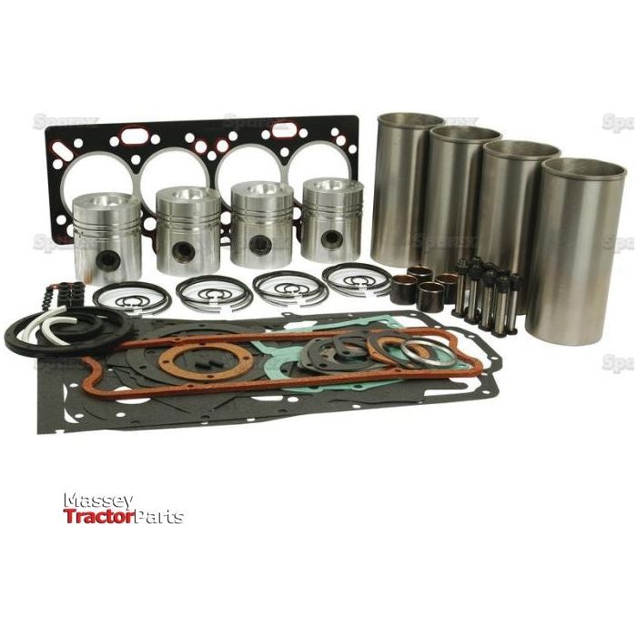 A comprehensive Engine Overhaul Kit without Valve Train (Finished) – S.41903 is displayed, featuring pistons, piston rings, cylinder liners, gaskets, and various small components. The "Sparex" logo is visible in the bottom left corner. Specifically designed for the A4.212 Engine Model.