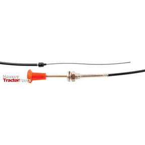 A Sparex Engine Stop Cable, with a length of 1545mm and an outer cable length of 1309mm, featuring an orange plastic cap, is connected to an assembly on a white background. The text "Massey Tractor Parts" is partially visible, suggesting compatibility with Massey Ferguson products. The specific part number is S.41840.
