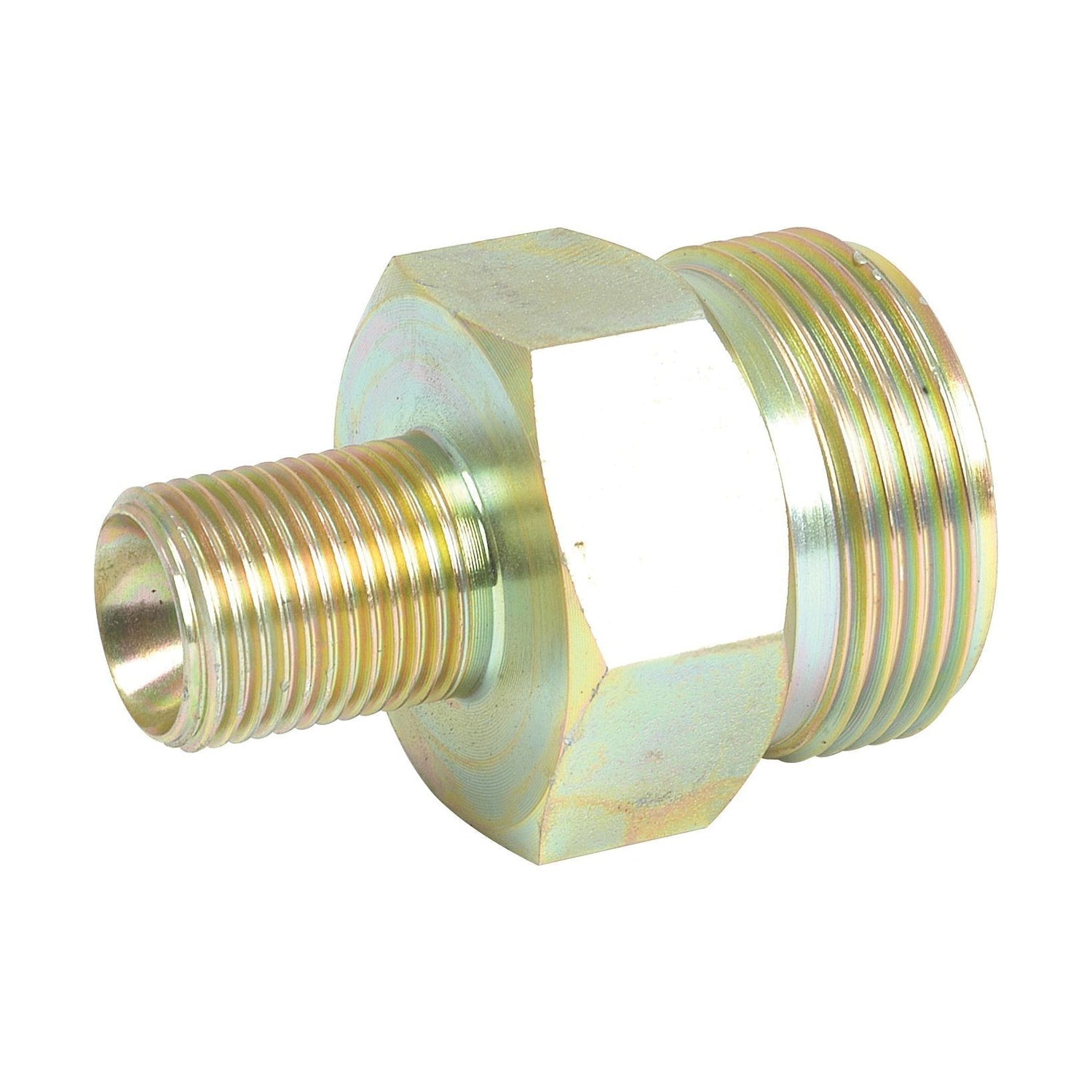 The Sparex Exactor type Coupling 1/2” BSP male, Sparex Part No.S.2353, is a brass male-to-male pipe fitting with 1/2" BSP threaded ends and a hexagonal middle section for tightening.