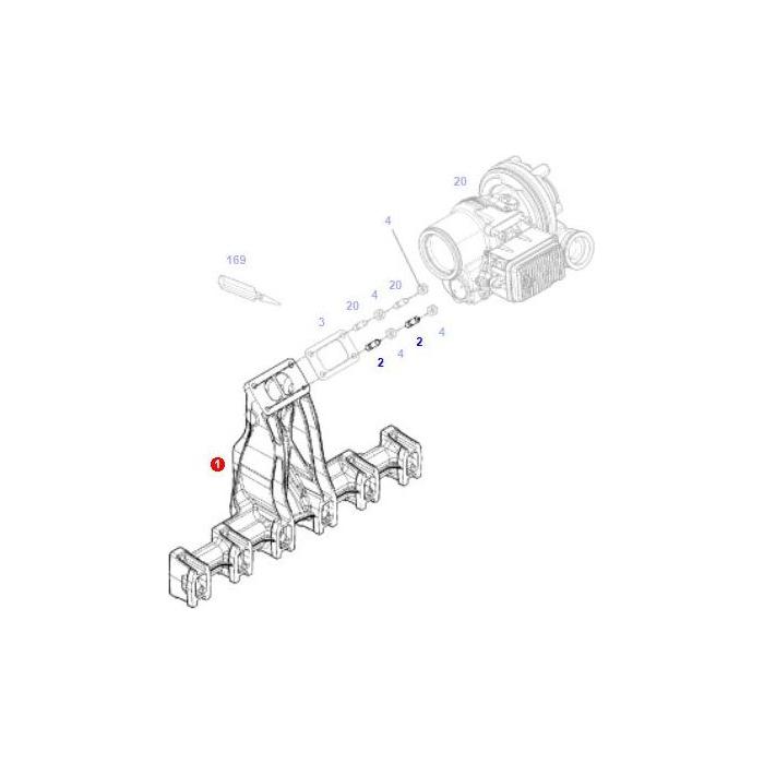 Exhaust Bend - F836200100130 - Massey Tractor Parts