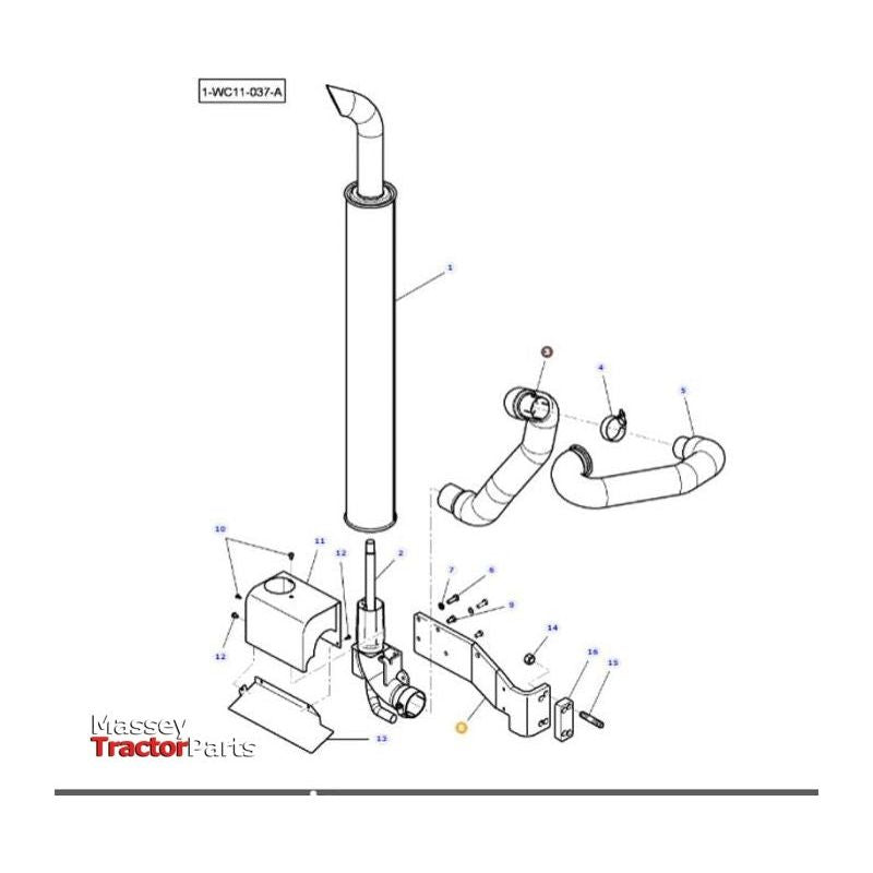 Exhaust Bracket Support - 4291274M3 | OEM |  parts | Exhaust Parts-Massey Ferguson-Engine & Filters,Exhaust Parts,Farming Parts,Tractor Parts