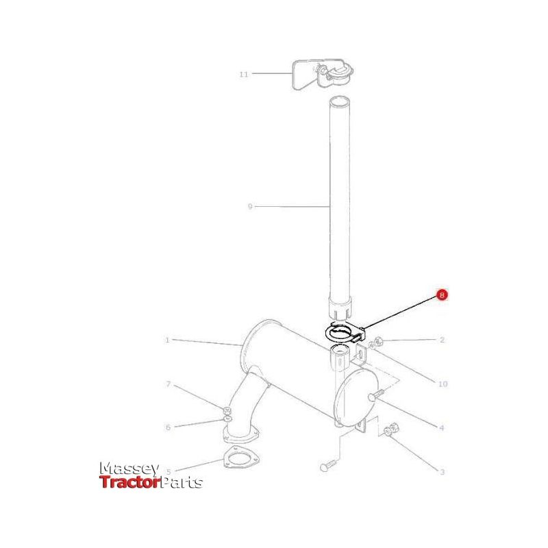 Massey Ferguson Exhaust Clamp - 2700057M91 | OEM | Massey Ferguson parts | Clamps-Massey Ferguson-Engine & Filters,Exhaust Parts,Farming Parts,Silencers,Tractor Parts