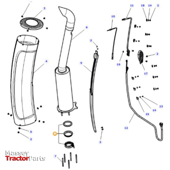 Massey Ferguson Exhaust Clamp - 4391625M91 | OEM | Massey Ferguson parts | Exhaust Parts-Massey Ferguson-Engine & Filters,Exhaust Parts,Farming Parts,Silencers,Tractor Parts