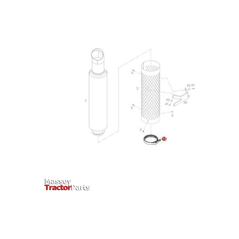 Fendt Exhaust Clamp - G725200101100 | OEM | Fendt parts | Clamps-Fendt-Engine & Filters,Exhaust Parts,Farming Parts,Silencers,Tractor Parts