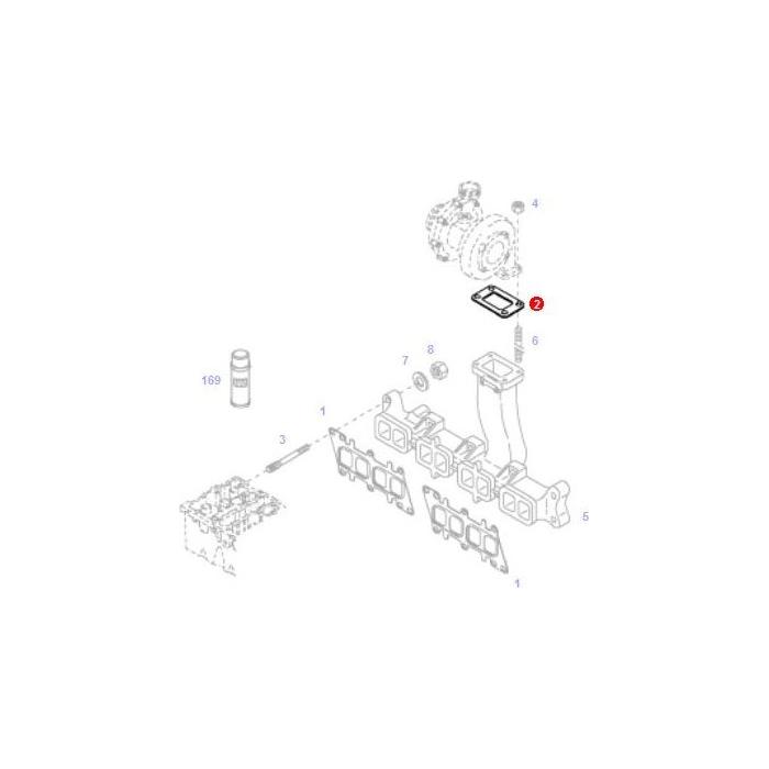Exhaust Gasket - F716201100060 - F716201100070 - Massey Tractor Parts