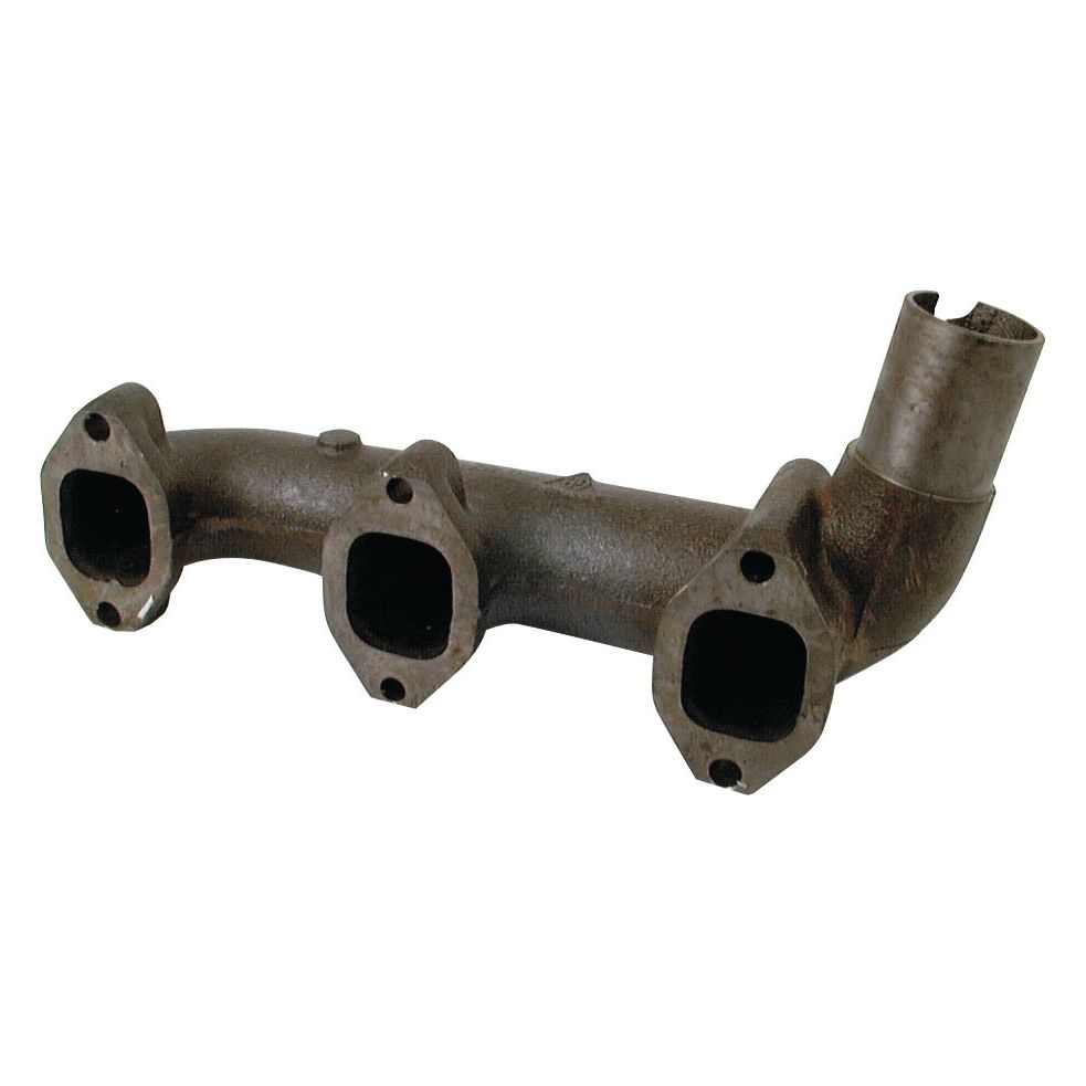 The Sparex Exhaust Manifold (3 Cyl.), also known as Part No. S.62155, comprising three mounting flanges and a single outlet pipe, is specifically designed for a 3-cylinder internal combustion engine and is suitable for the Fiat 55-90.