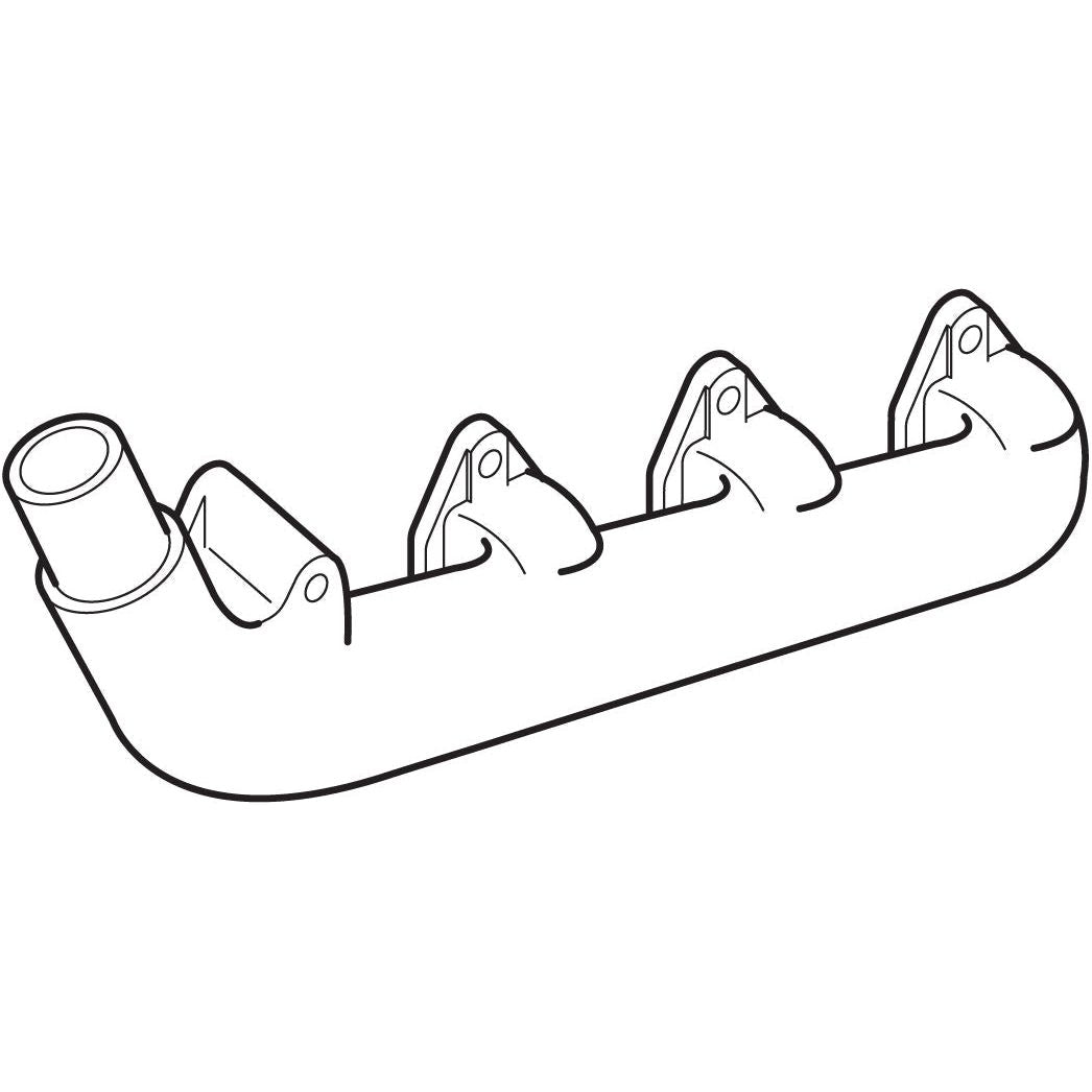 Illustration of an Exhaust Manifold (4 Cyl.) from a White Oliver 700 with four ports and a single exhaust outlet, available as Sparex Part No. S.62156 from the brand Sparex.
