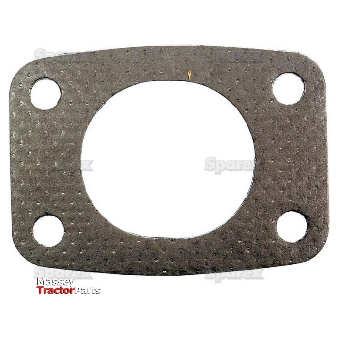 A rectangular, gray gasket with four circular holes, used in machinery parts. The center has a large circular opening. "Sparex" and "Massey Tractor Parts" are printed on the surface, compatible with Deutz-Fahr exhaust manifold systems like the BFL913. This is the Sparex Exhaust Manifold Gasket (Part No.S.312032).