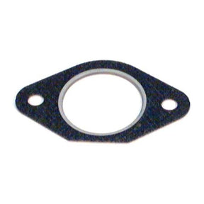 The Sparex Exhaust Manifold Gasket (Part No. S.38995) is a small, black, oval-shaped gasket featuring a central circular hole and two smaller holes on either side, designed to be compatible with Case IH equipment.