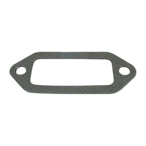 The Sparex Exhaust Manifold Gasket (Part No. S.57571) is a rectangular metal gasket featuring two circular holes at the shorter ends, designed for compatibility with David Brown exhaust manifold systems.