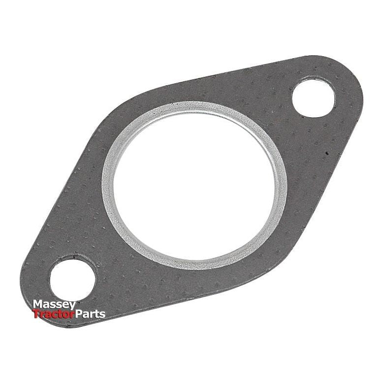 An oval-shaped gasket with two bolt holes, labeled "Sparex" and identified as Sparex Part No.S.57572, is designed for exhaust manifold applications in machinery or engines. The "Massey Tractor Parts" logo can be seen in the bottom left corner. It is compatible with David Brown and Case IH models.