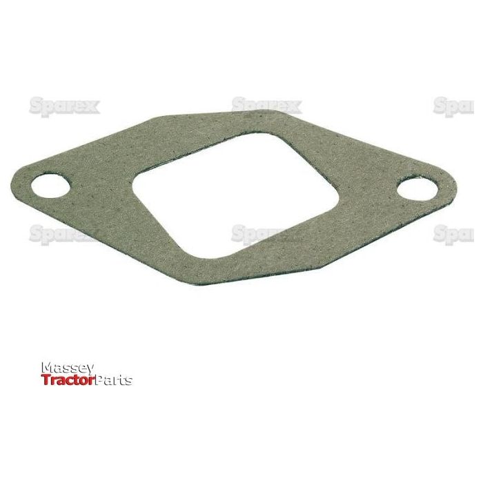 A green, irregularly shaped gasket with two holes on either end, laid flat against a white background. The "Sparex" logo is visible in one corner, designed specifically for the exhaust manifold on select engine models. This product is named Exhaust Manifold Gasket (Sparex Part No.S.57700).