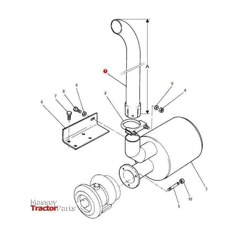 Massey Ferguson Exhaust System Tube - 3619470M3 | OEM | Massey Ferguson parts | Exhaust & Manifold Gaskets-Massey Ferguson-Engine & Filters,Exhaust Parts,Farming Parts,Manifolds & Accessories,Tractor Parts