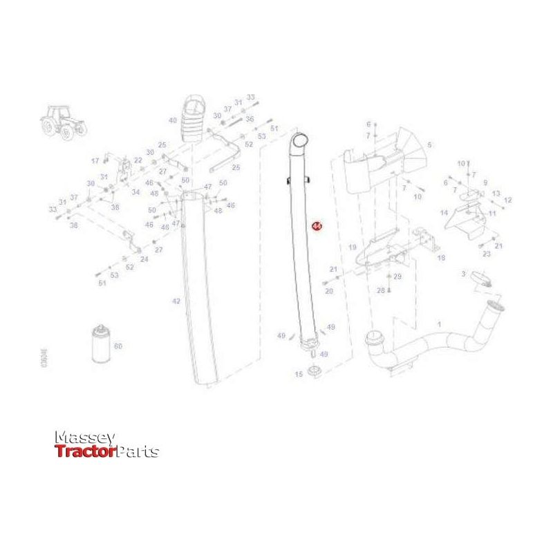 Fendt Exhaust Tailpipe - H716201101140 | OEM | Fendt parts | Silencers-Fendt-Engine & Filters,Exhaust Parts,Farming Parts,Tractor Parts