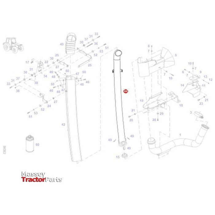 Exhaust Tailpipe - H716201101140 - Massey Tractor Parts