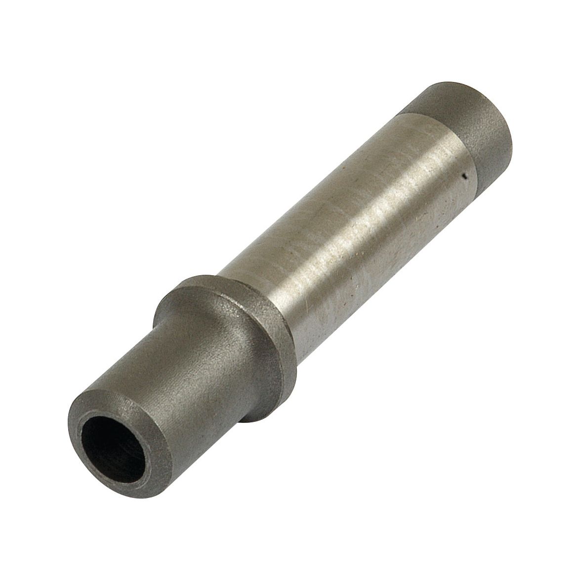 A cylindrical metal pipe connector with a smaller diameter opening on one end and a wider section in the middle, akin to the Sparex Exhaust Valve Guide (Sparex Part No. S.57613) typically used in International Harvester machinery.