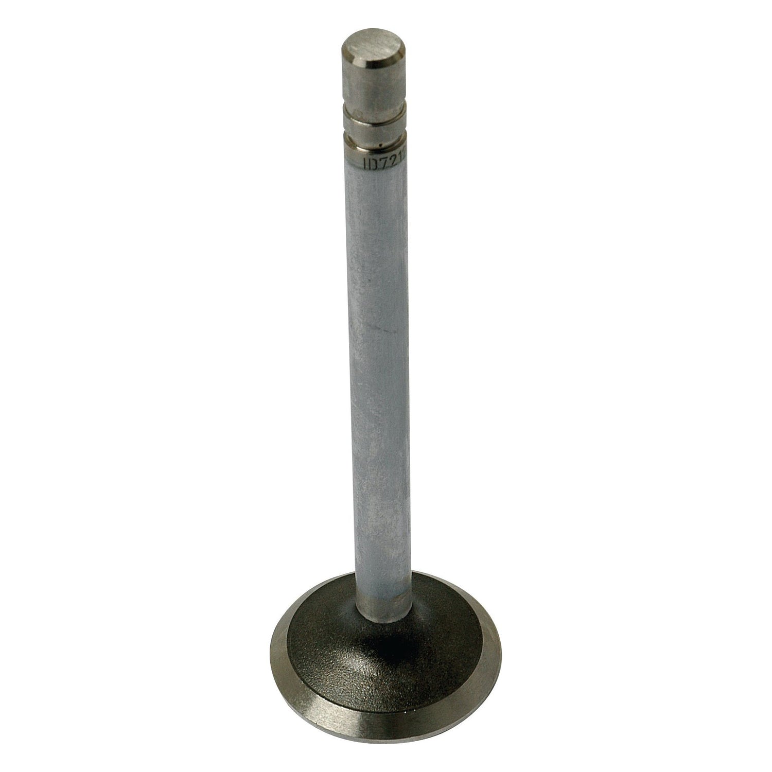 A single, metallic exhaust valve with a cylindrical stem and a flat, circular base, compatible with John Deere models. This Sparex Exhaust Valve (Part No. S.72122) ensures optimal performance and reliability.