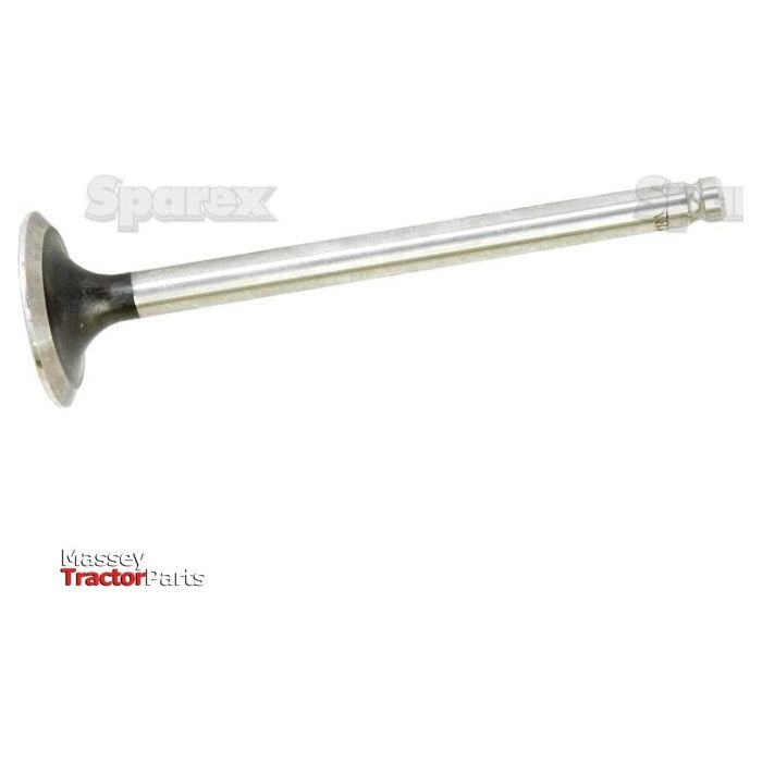 A metal exhaust valve with a black, cone-shaped head and a long, cylindrical stem. The words "Exhaust Valve | Sparex Part No. S.40487" and "Sparex" are faintly visible in the background.