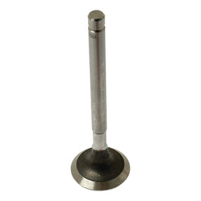 A Sparex Exhaust Valve Standard (Sparex Part No. S.57501) featuring a steel-colored stem and a blackened disc base, stands upright against a plain white background, reminiscent of the precision found in David Brown or Case IH engineering.