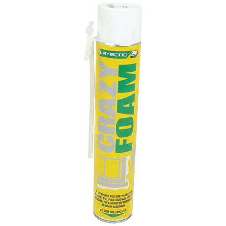 Yellow and white 750ml can of Sparex Expanding Foam (Sparex Part No. S.21032) with attached nozzle for precision application of expanding foam.