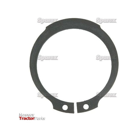 An 85mm circular retaining ring with two small holes near the open edges, featuring "Sparex" and "Massey Tractor Parts" logos in the background. This External Circlip, with Sparex Part No. S.55091, is compliant with DIN 471 standards and compatible with Zetor machinery.