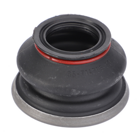Image of an AGCO Fendt - Dust Boot - F385300100030, featuring a black rubber seal with a red ring, used in mechanical or automotive applications, placed on a white background. This versatile part is compatible with various Massey Ferguson models.