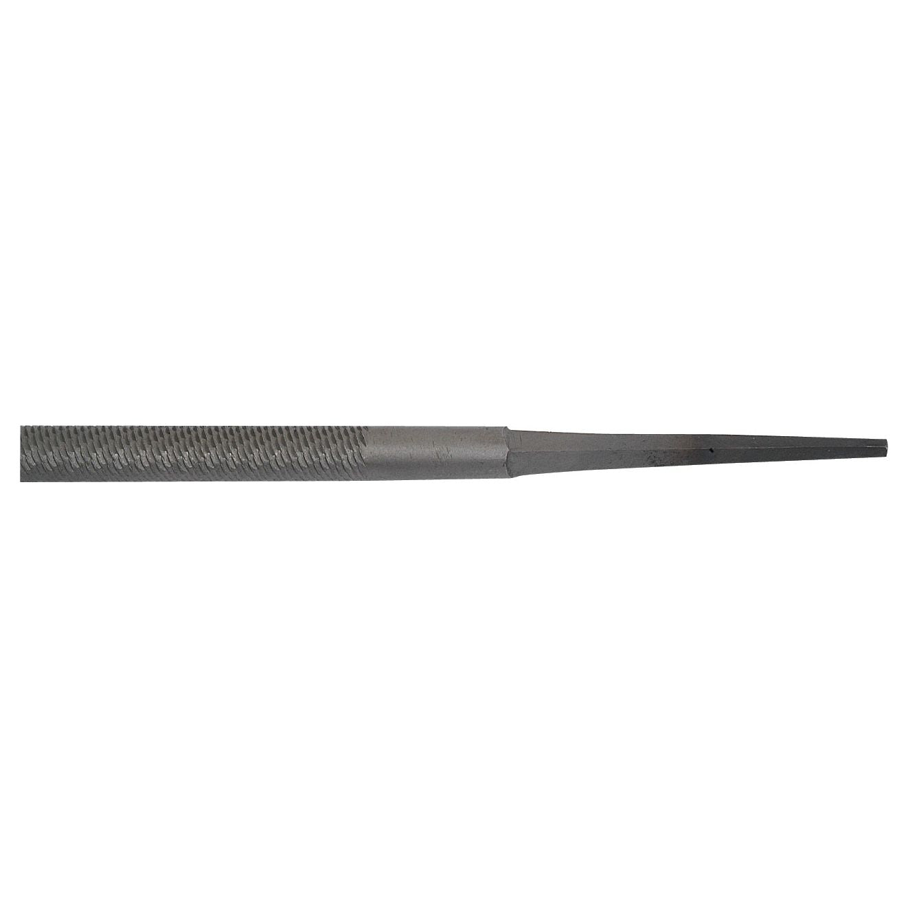 A product that features a tapered end and a textured filing surface, akin to a round file, used for smoothing or shaping materials is the FILE-12.1/2'' ROUND BASTARD by Sparex (Sparex Part No.S.3076).