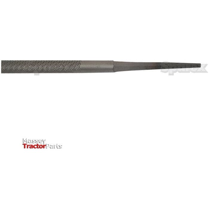 A metal file tool branded as "Sparex," specifically the FILE-12.1/2'' ROUND BASTARD (Sparex Part No. S.3076), rests on a white background. This versatile round file features a Massey Tractor Parts logo, a textured grip, and a tapered, flat end, making it an essential addition to any toolbox.