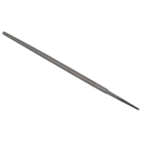 Image of a slim, cylindrical metal file tool with a textured grip and a tapered, pointed end. This FILE-12.1/2'' ROUND BASTARD (Sparex Part No.S.3076) is ideal for precision work and features the quality craftsmanship you'd expect from Sparex.