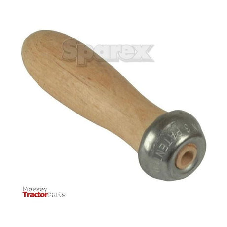 The File Handle 75mm (Sparex Part No. S.2745) by Sparex features a wooden design with a metal ferrule and is labeled "S.5 Patent." It is displayed against a white background, with the Sparex and Massey Tractor Parts logos in the corners, ensuring a comfortable grip for precise work.
