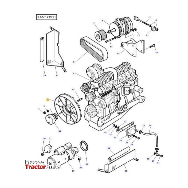 Massey Ferguson Fan - 4286630M1 | OEM | Massey Ferguson parts | Viscous Fan-Massey Ferguson-Cooling Parts,Engine & Filters,Fan Blades,Farming Parts,Tractor Parts,Viscous Fan